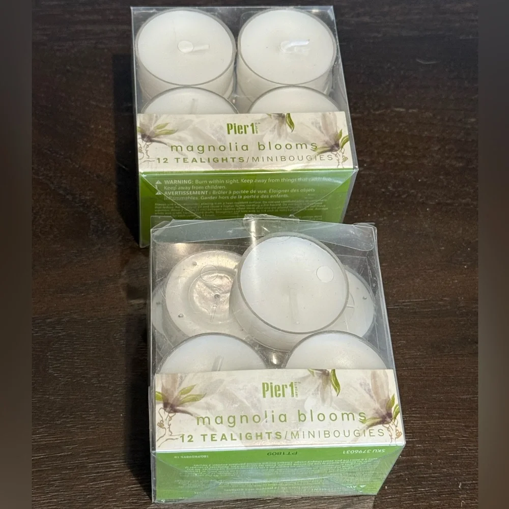 Vintage Pier 1 Magnolia Blooms Scented Tea Lights Lot - 23 Total New